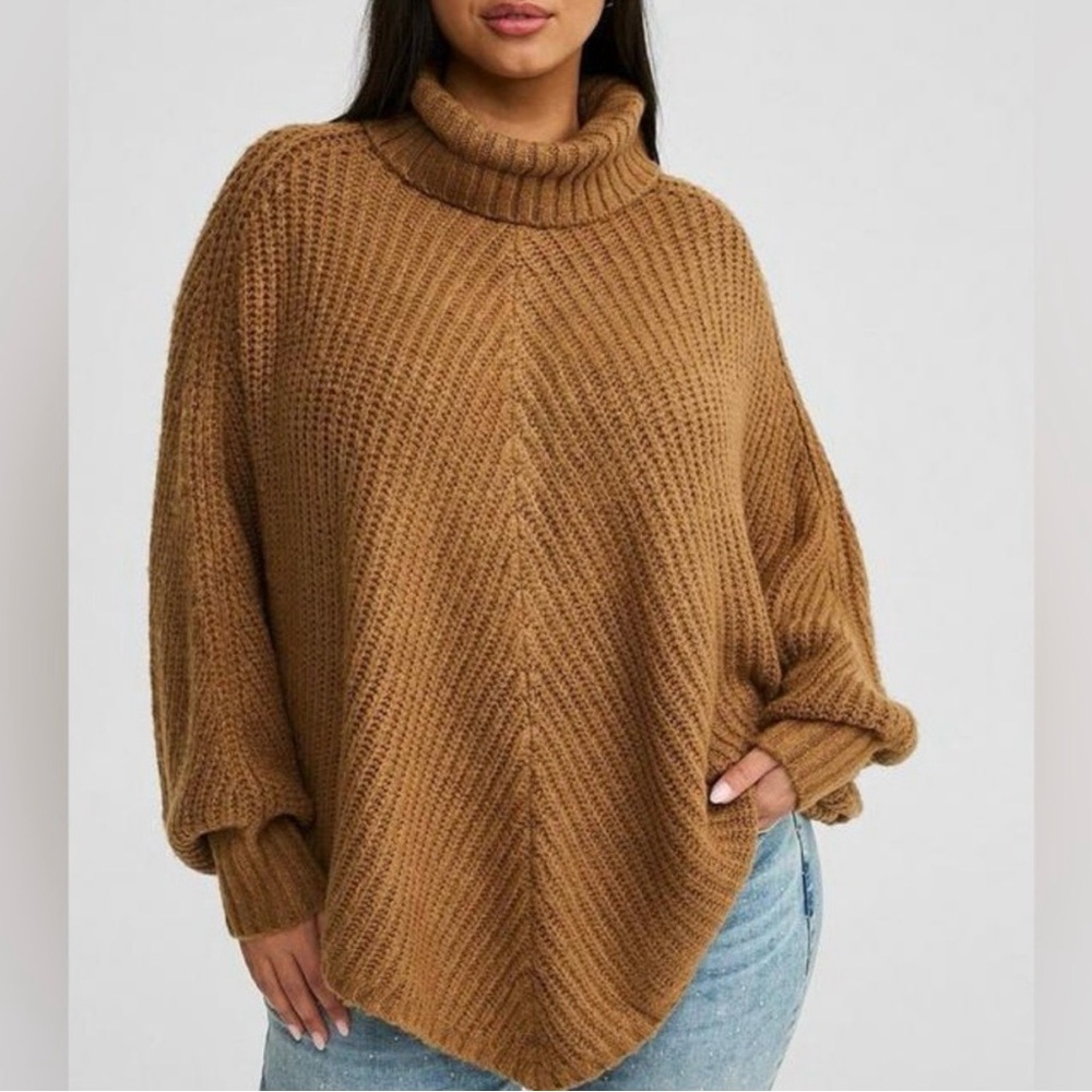 Torrid Tan Cowl Neck Sweater - Picture 3 of 5